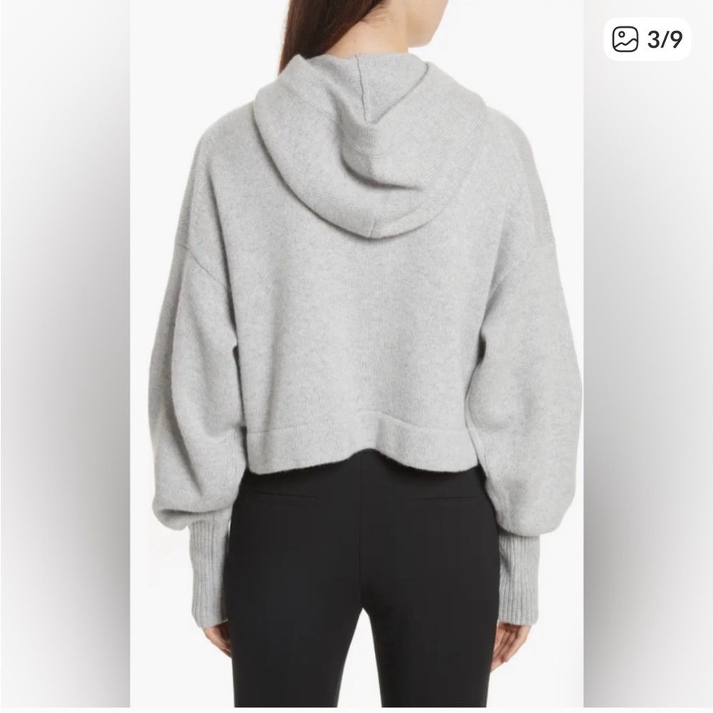 Tibi Light Gray Cashmere Hoodie Sweater - Picture 4 of 8